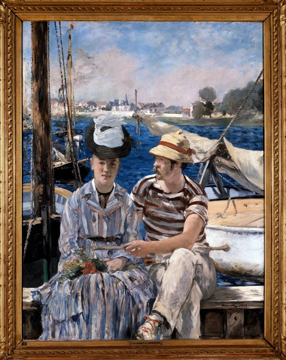 Argenteuilský pár ve veslařském oblečení. Obraz Edouarda Maneta (1832-1883) 1874 od Édouard Manet