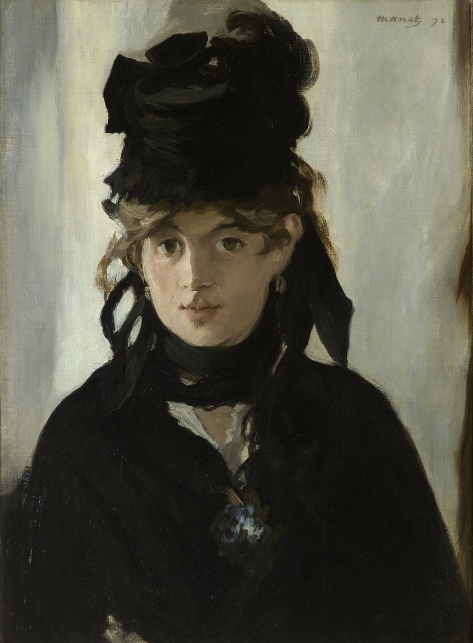Berthe Morisot s kyticí fialek, c. 1880 od Édouard Manet