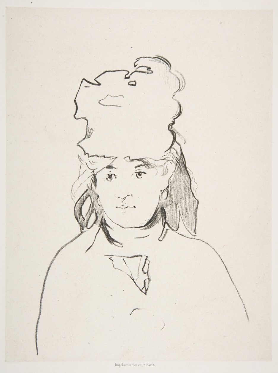 Berthe Morisot v siluetě, 1872-74, vydáno 1884. od Édouard Manet