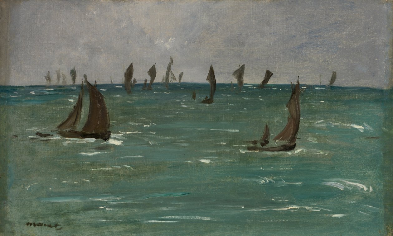 Lodě v Berck-sur-Mer od Édouard Manet