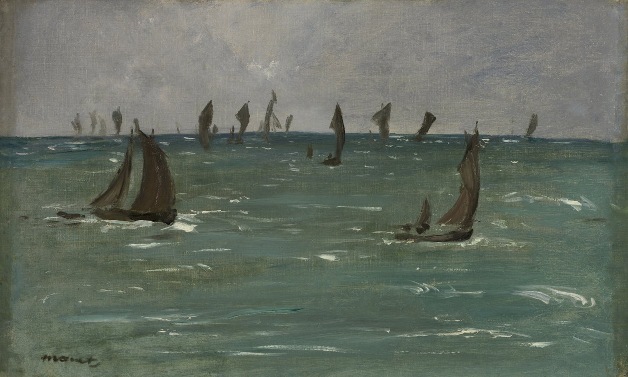 Lodě v Berck-sur-Mer od Édouard Manet