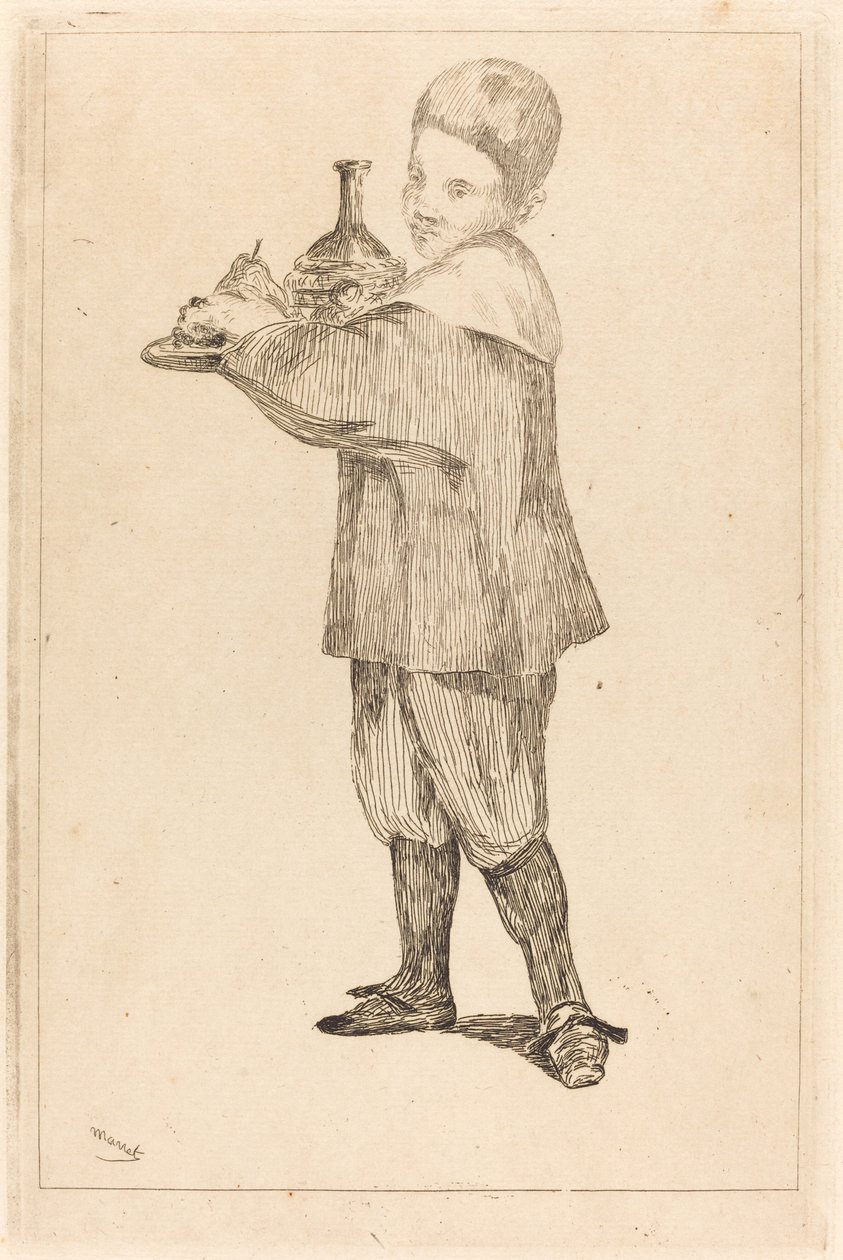 Dítě drží podnos od Édouard Manet