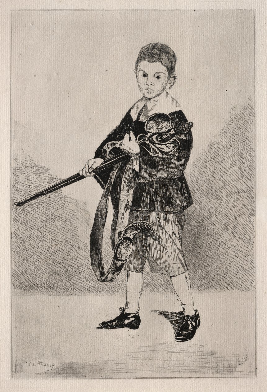 Dítě s mečem, otočené doleva. od Édouard Manet