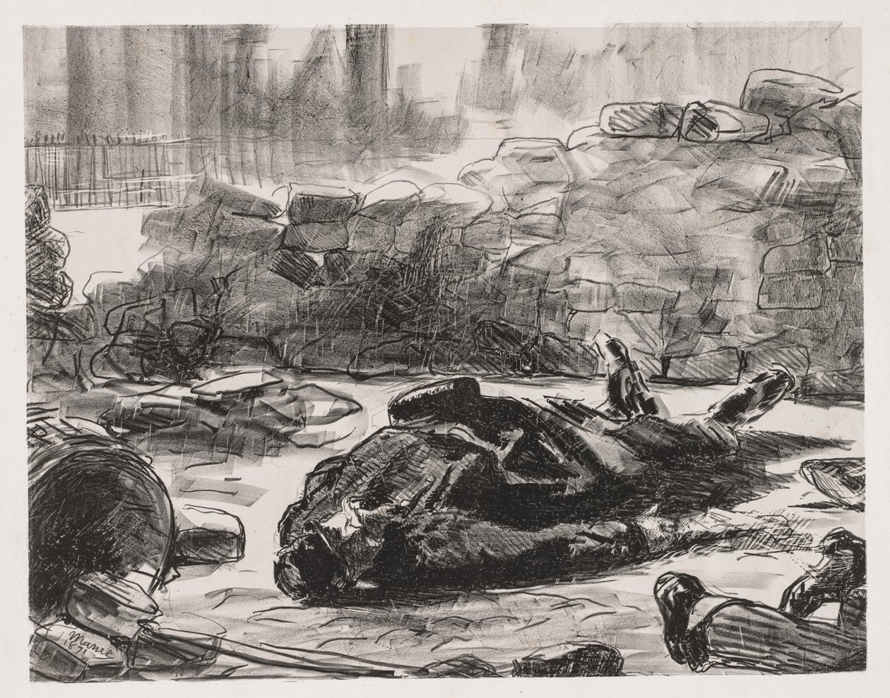 Scéna občanské války z Komuny Paříž, 1871. od Édouard Manet