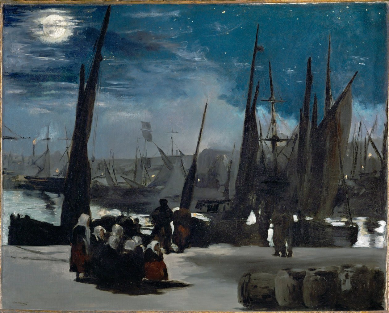 Clair de lune sur le port de Boulogne (olej na plátně) od Edouard Manet