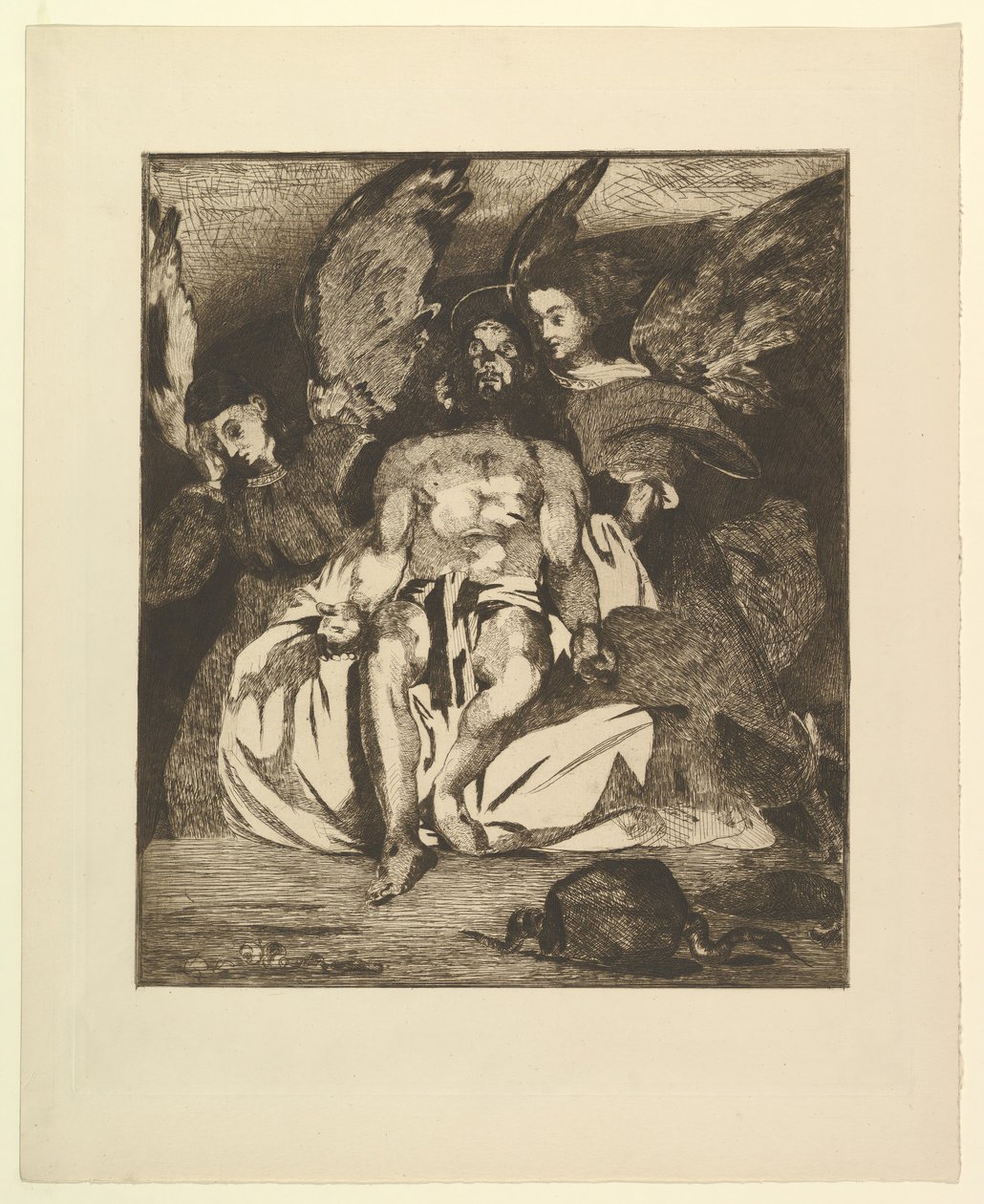 Mrtvý Kristus s anděly, 1866-67. od Édouard Manet