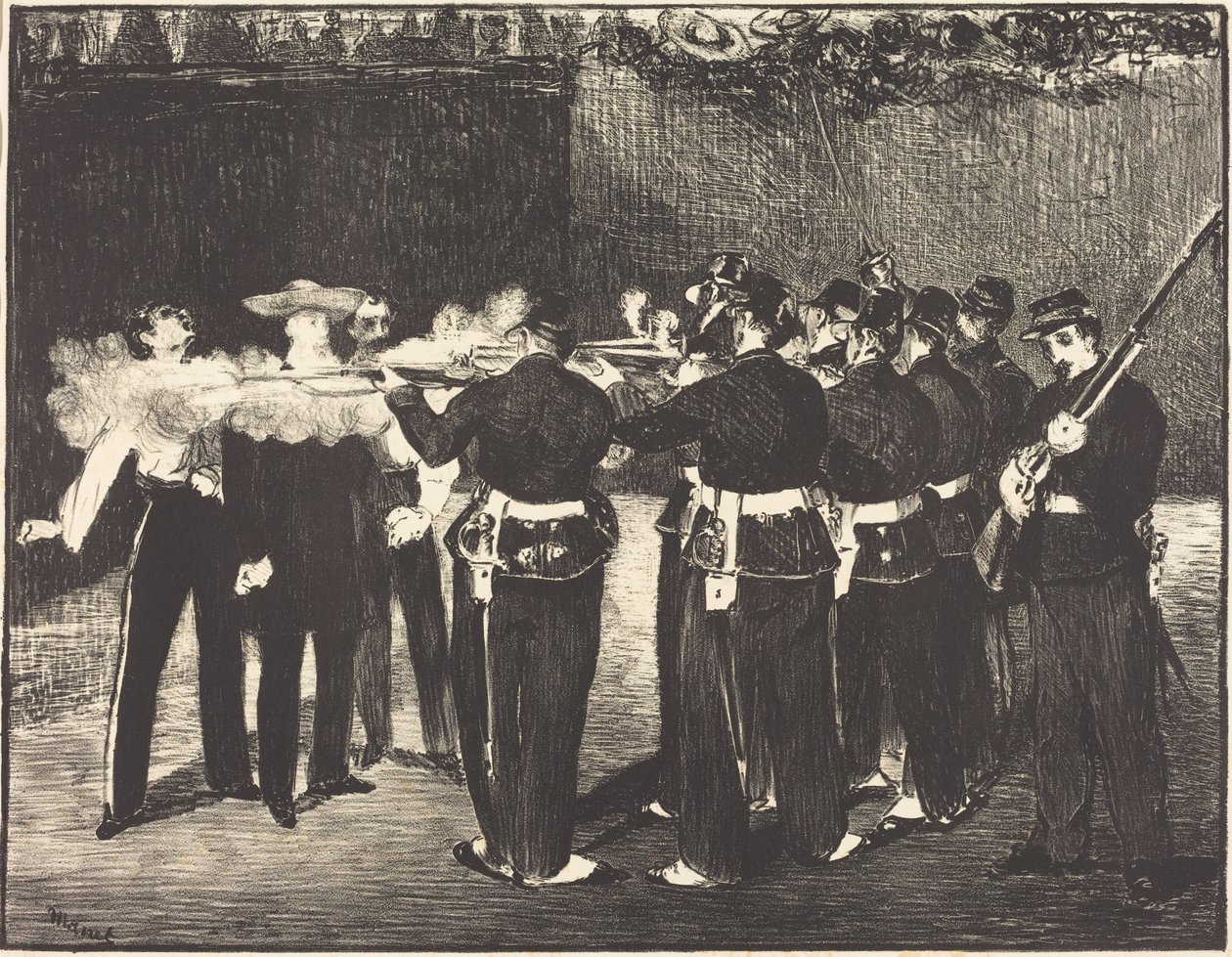 Smrt Maxmiliána v Querétaru od Édouard Manet
