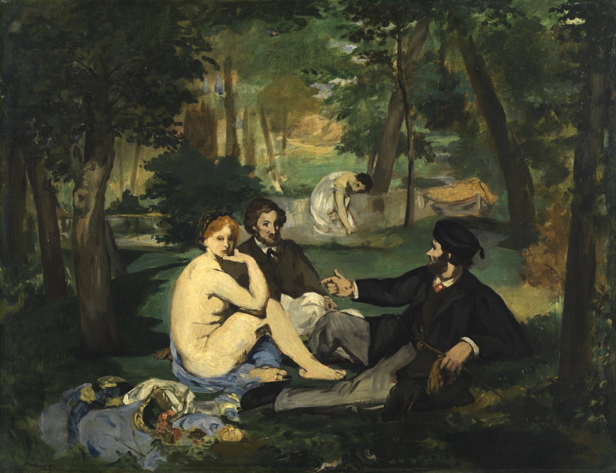 Oběd na trávě, 1863 (náčrt) (viz také 2310) od Édouard Manet