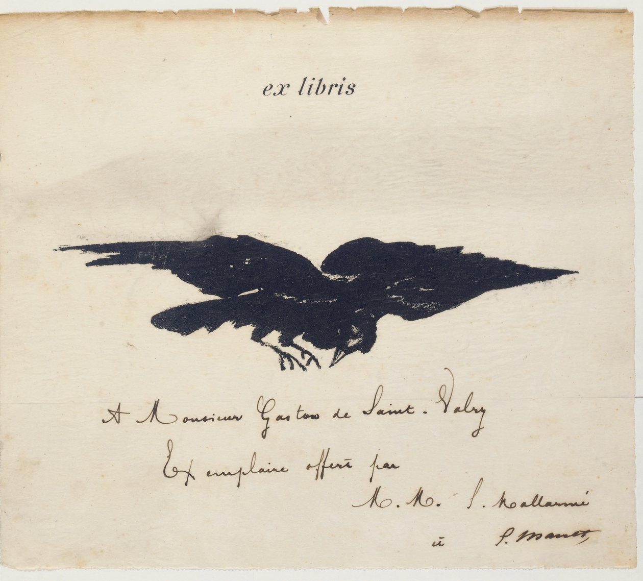 Ex-libris litografoval Edouard Manet pro ilustraci: Edgar Allen POE. Vrána. Havran. Překlad Stéphane Mallarmé s ilustracemi Edouarda Maneta od Édouard Manet