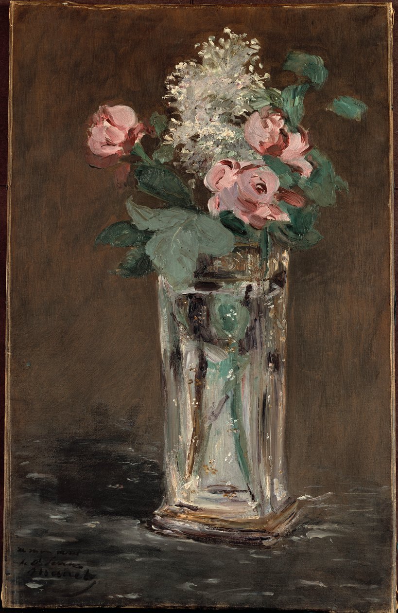 Květiny v křišťálové váze (olej na plátně) od Édouard Manet
