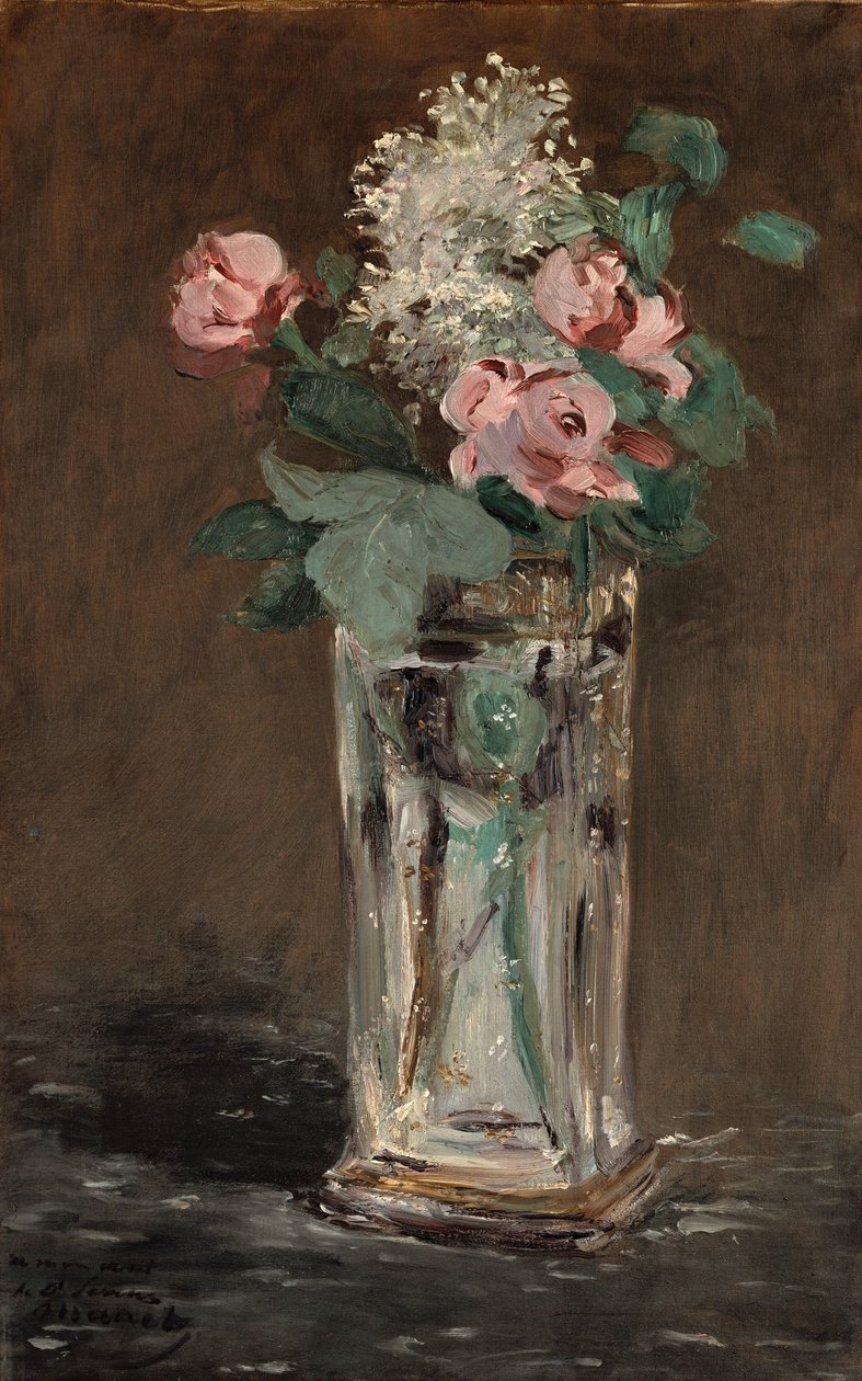 Květiny v křišťálové váze od Édouard Manet