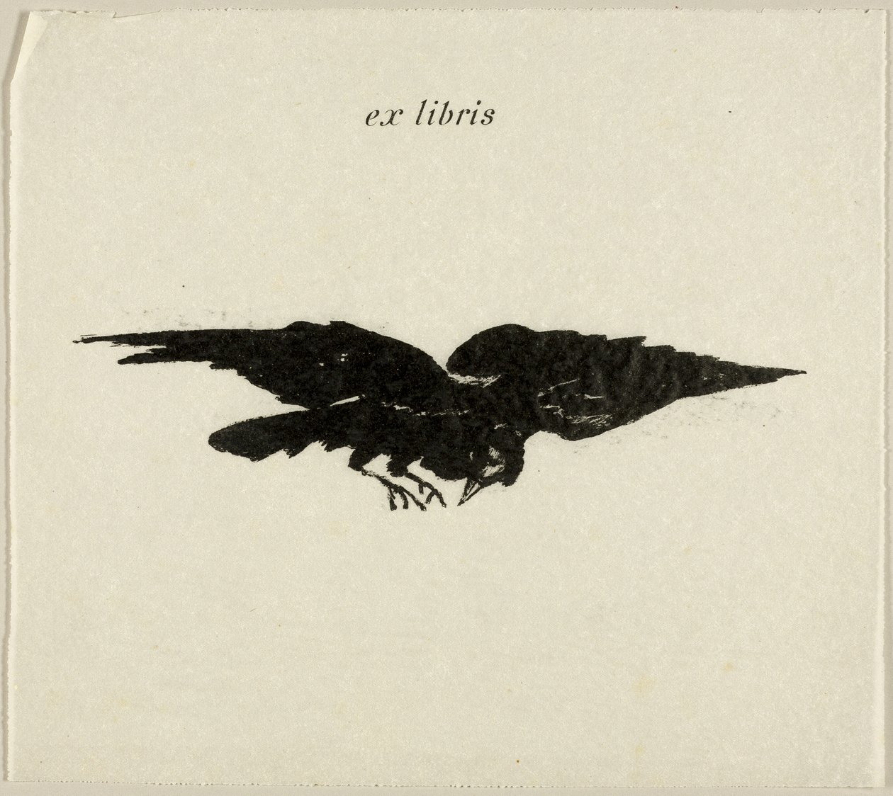 Flying Raven: ex libris, z The Raven (Le Corbeau) od Édouard Manet