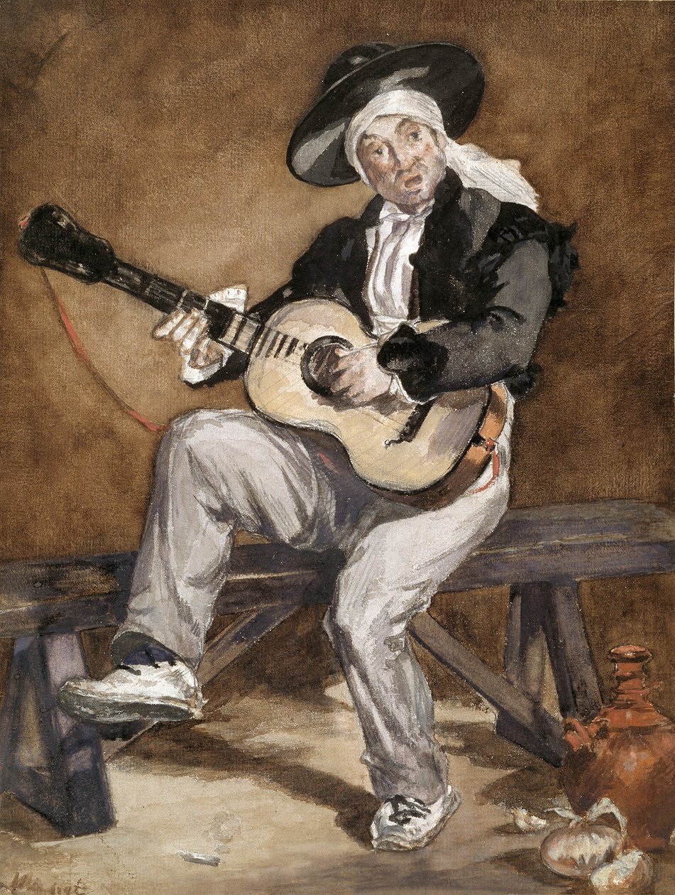 Francouzština:  Le Chanteur espagnol Španělský zpěvák od Édouard Manet