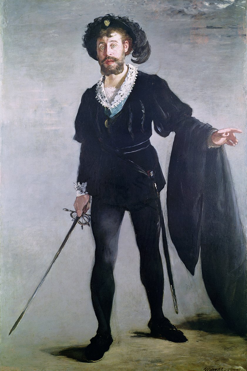 Jean Baptiste Faure (1830-1914) jako Hamlet, 1877 od Édouard Manet