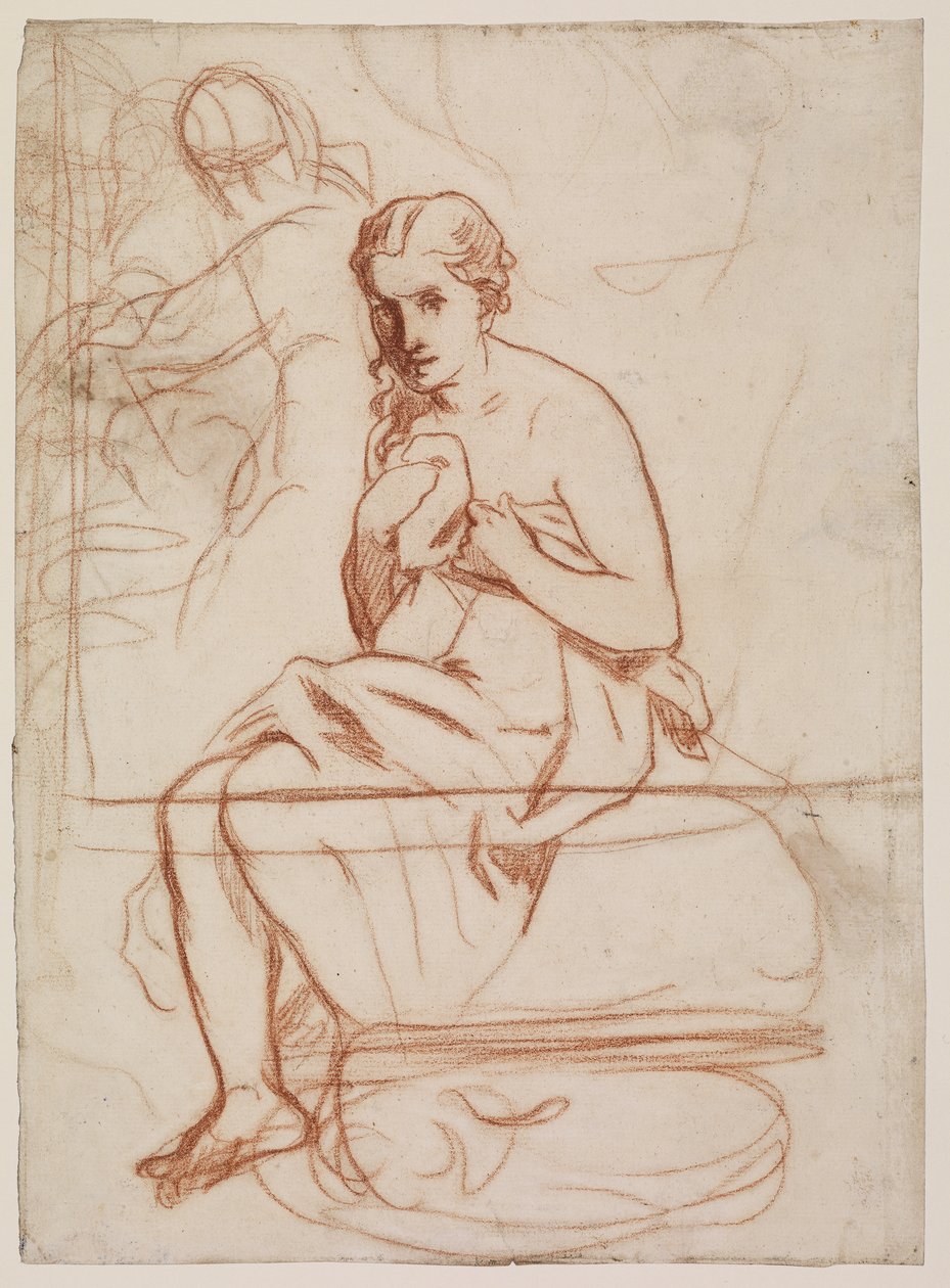 La Toilette, 1860 (křída na papíře) (recto of 5838672) od Édouard Manet