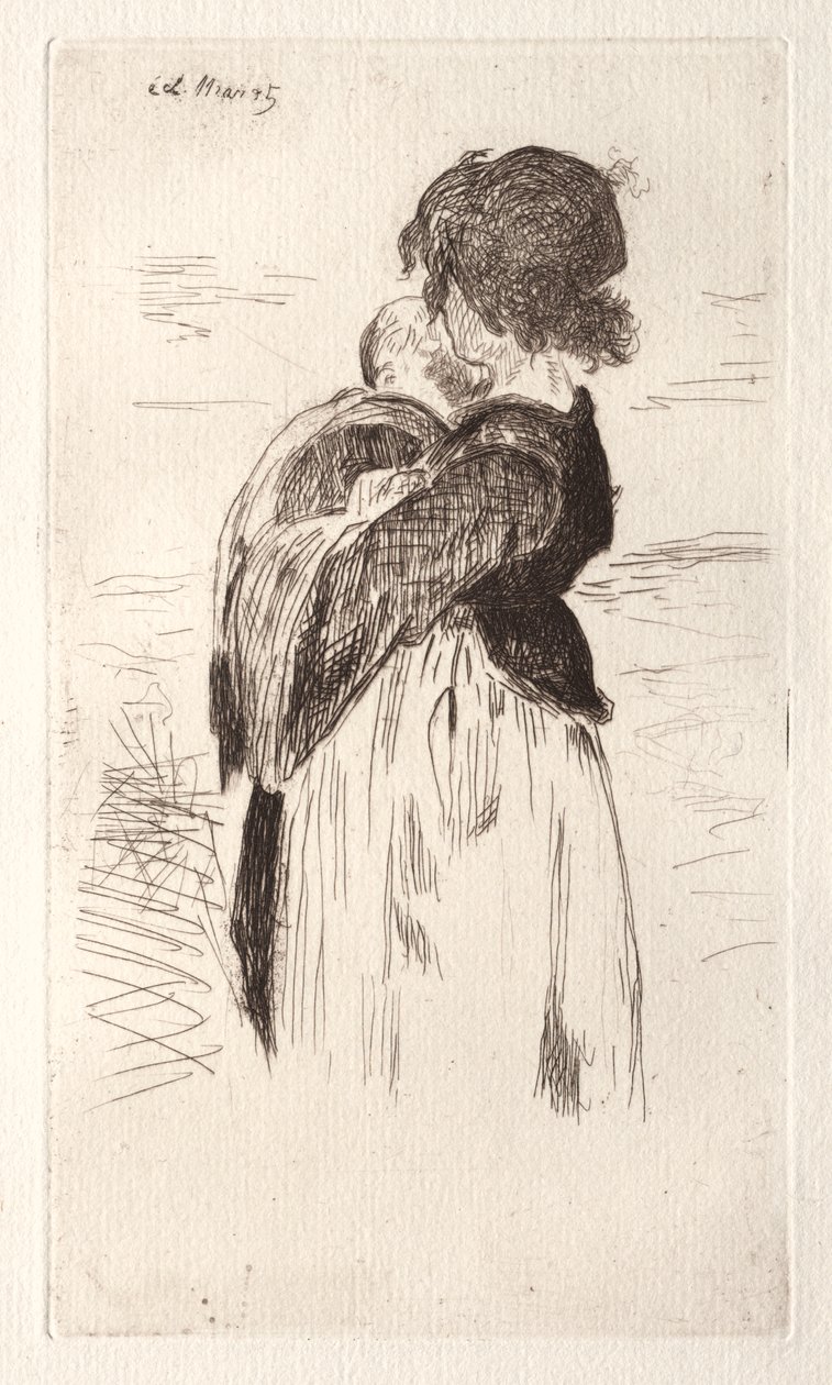Holčička drží dítě od Édouard Manet