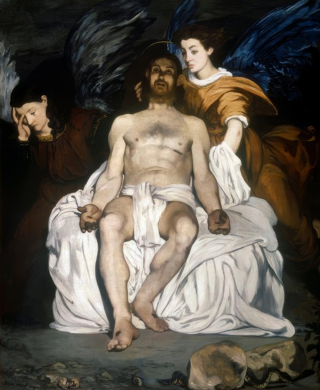 Mrtvý Kristus a andělé od Édouard Manet