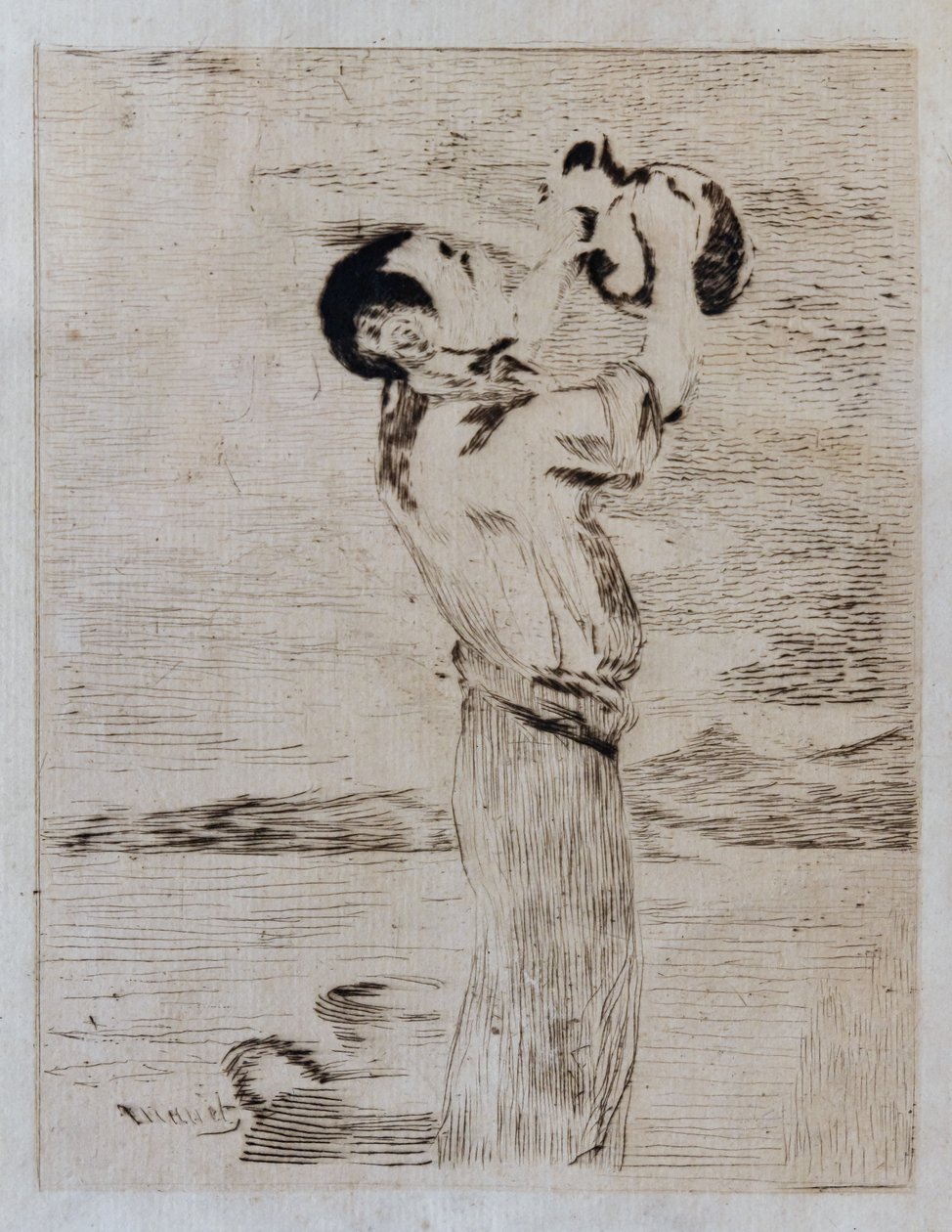 Napáječka vody (leptání a suchá jehla) od Édouard Manet