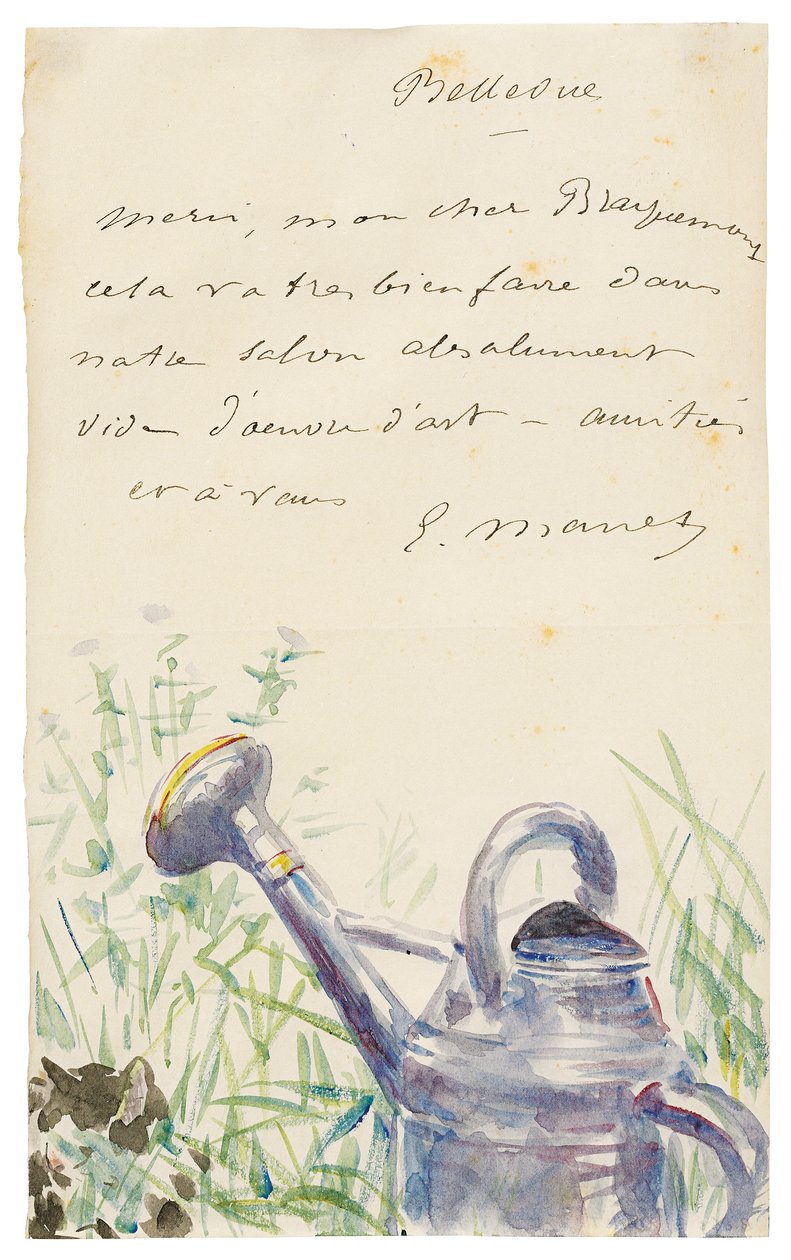 Dopis Félixu Bracquemondovi, říjen 1880 od Édouard Manet