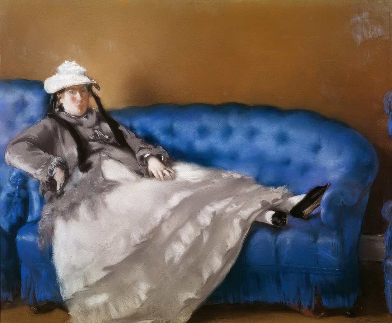 Madame Manet na modré pohovce od Édouard Manet