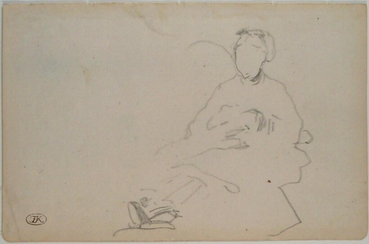 Manet - Skica sedící ženy (list ze skicáře), asi 1864-1868 od Édouard Manet