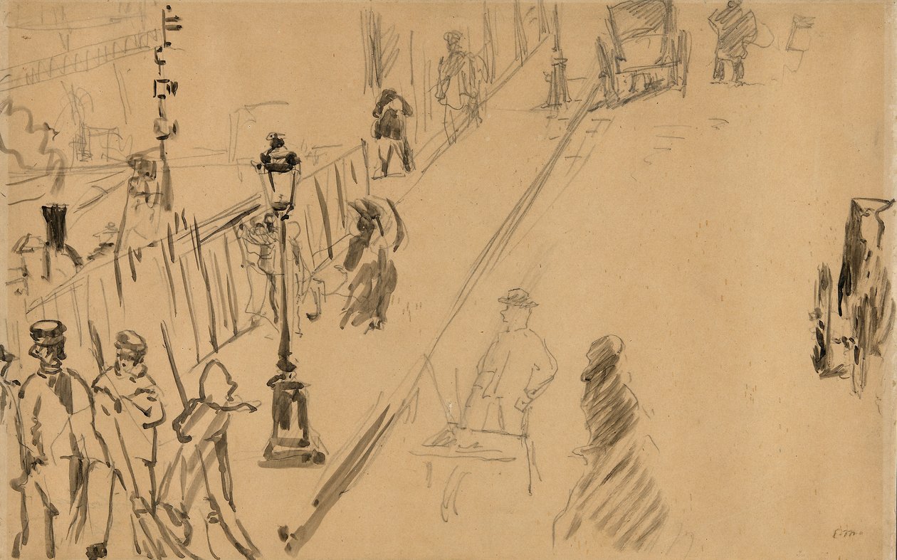 Manet - Ulice Mosnier s plynovou lampou, 1878 od Édouard Manet