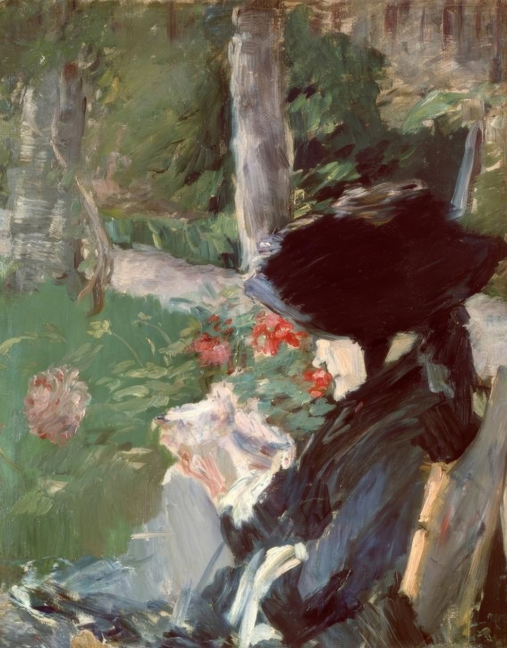 Matka Mme Manet v zahradě Bellevue od Édouard Manet