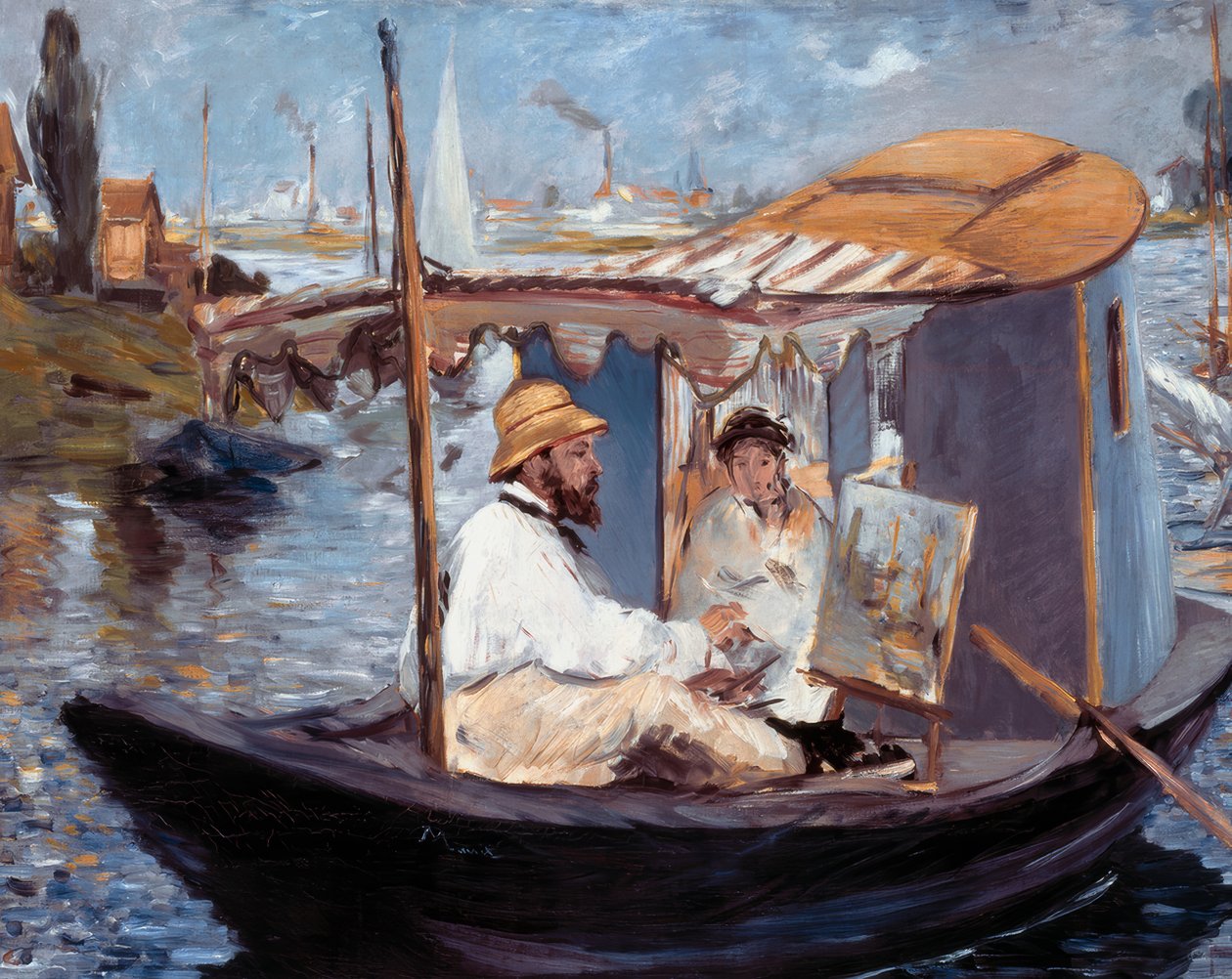 Monet maluje ve svém ateliéru od Édouard Manet