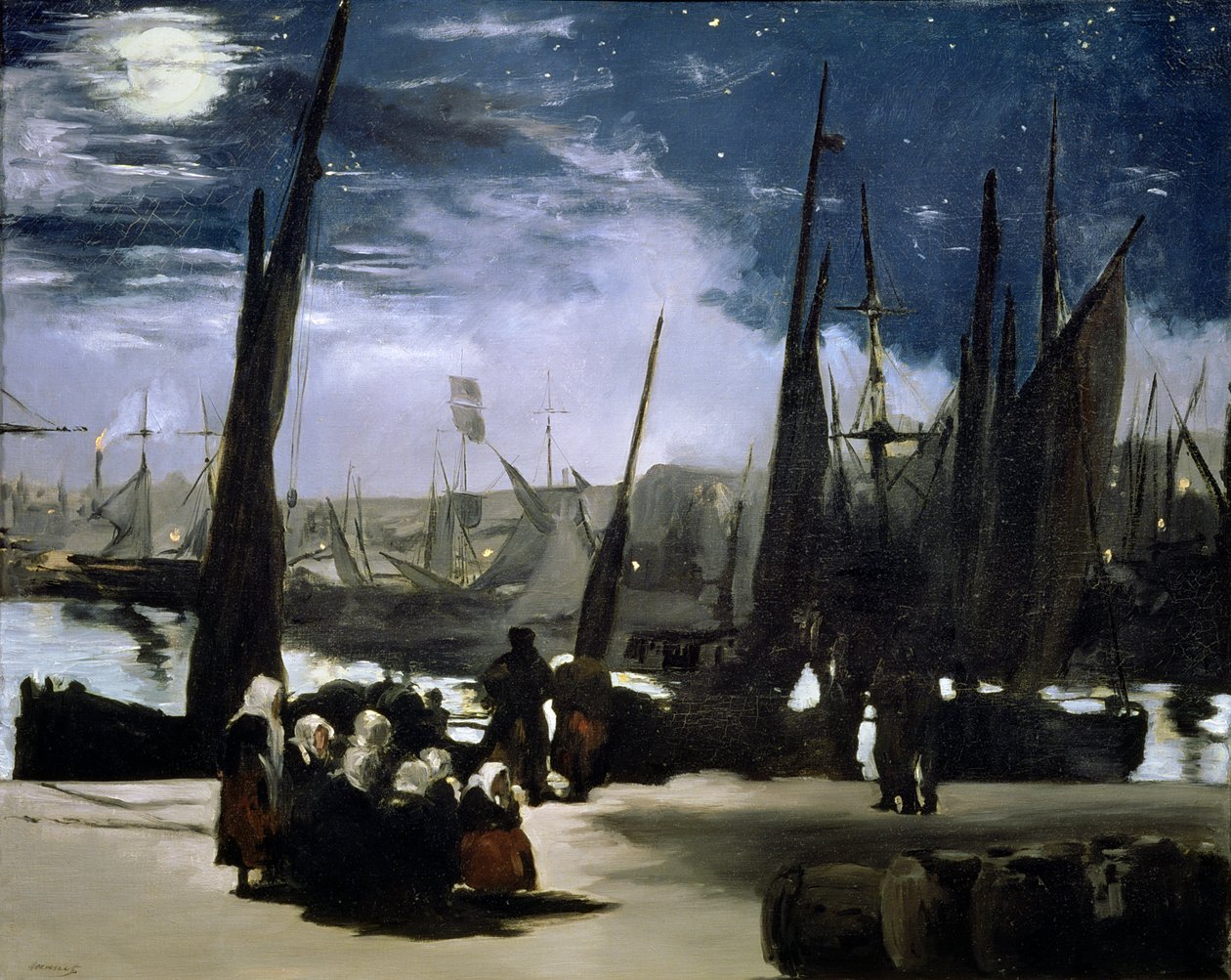Moonlight on Boulogne Harbour, 1868 od Édouard Manet