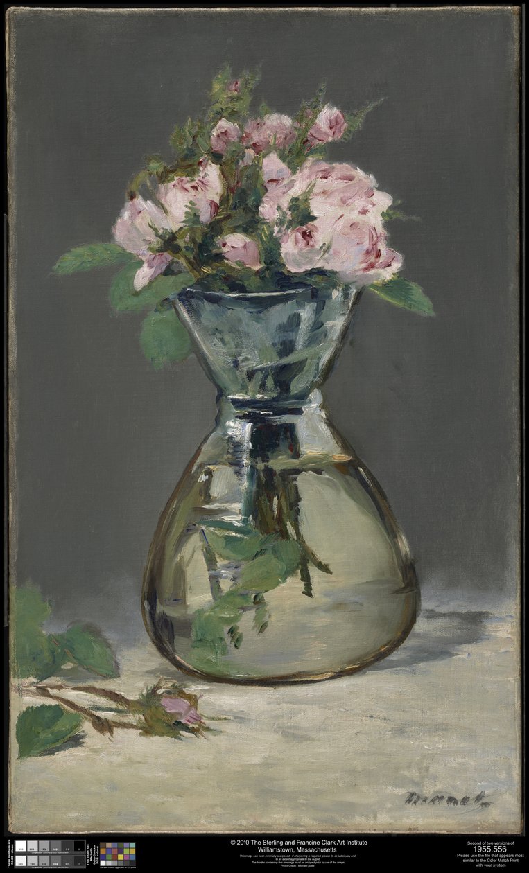 Mechové růže ve váze od Édouard Manet