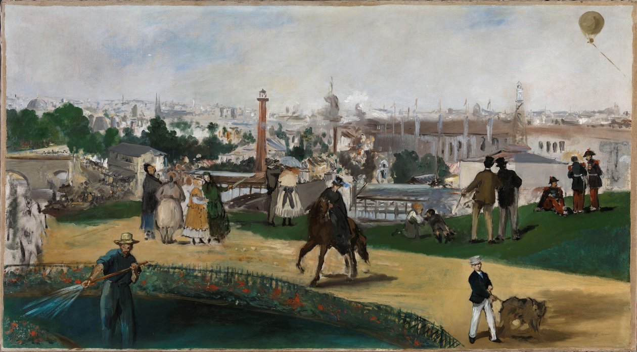 Norský jazyk Bokmål:  View of the 1867 Exposition Universelle in Paris Pohled na Všeobecnou výstavu v Paříži v roce 1867 od Édouard Manet