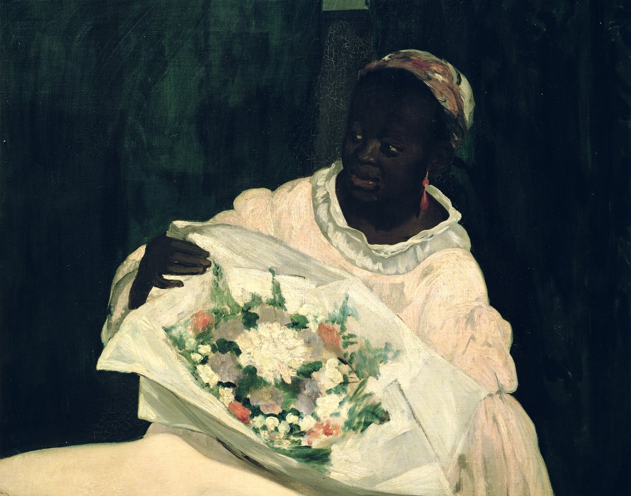 Olympia, detail černého sluhy, 1863 od Édouard Manet