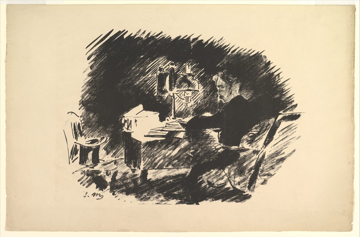 Once Upon a Midnight Drary. Ilustrace k Havranovi od Edgara Allana Poea, 1875. od Édouard Manet