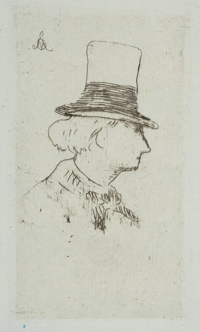 Portrét Charlese Baudelaira v profilu, 1862-67. od Édouard Manet