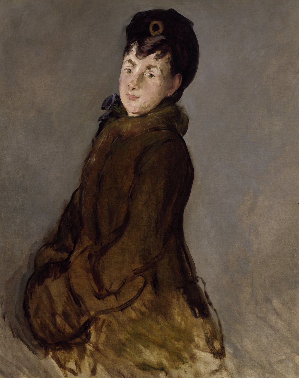 Portrét Isabelle Lemonnier s rukávníkem, kolem roku 1879 (olej na plátně) od Édouard Manet