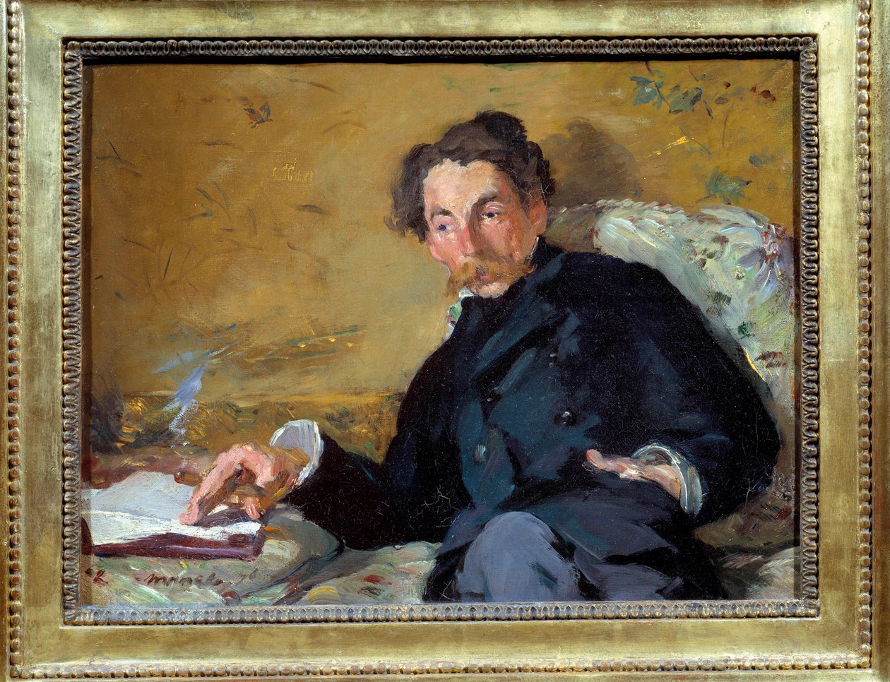 Portrét francouzského básníka a spisovatele Stephana Mallarmeho (1842-1883) Obraz Edouarda Maneta (1832-1883) 1876 Sun. 0,27x0,36 m Paříž, musee d