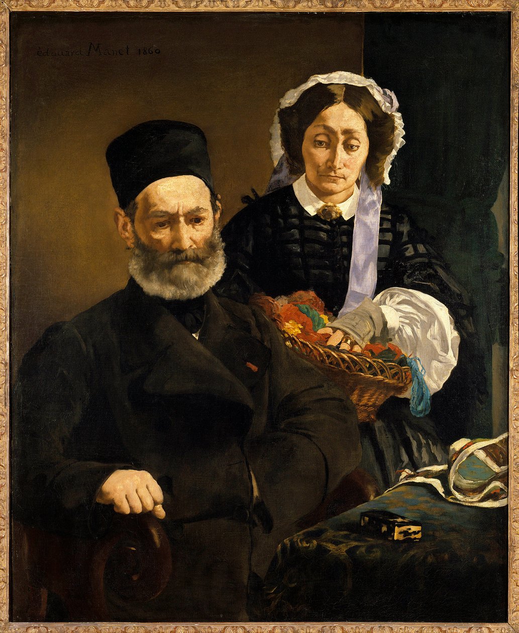 Portréty Monsieur a Madame Auguste Manetovi, rodiče umělce Malba Edouarda Maneta (1832-1883) 1860 Sun. 1,1x0,9 m Paříž, musee d