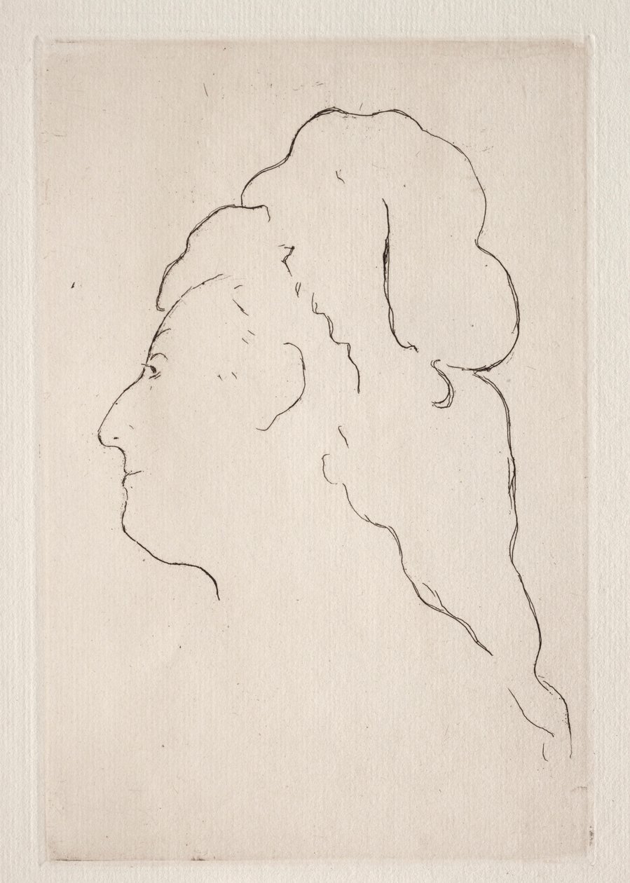 Profil Evy Gonzalesové otočený doleva, c. 1869. od Édouard Manet