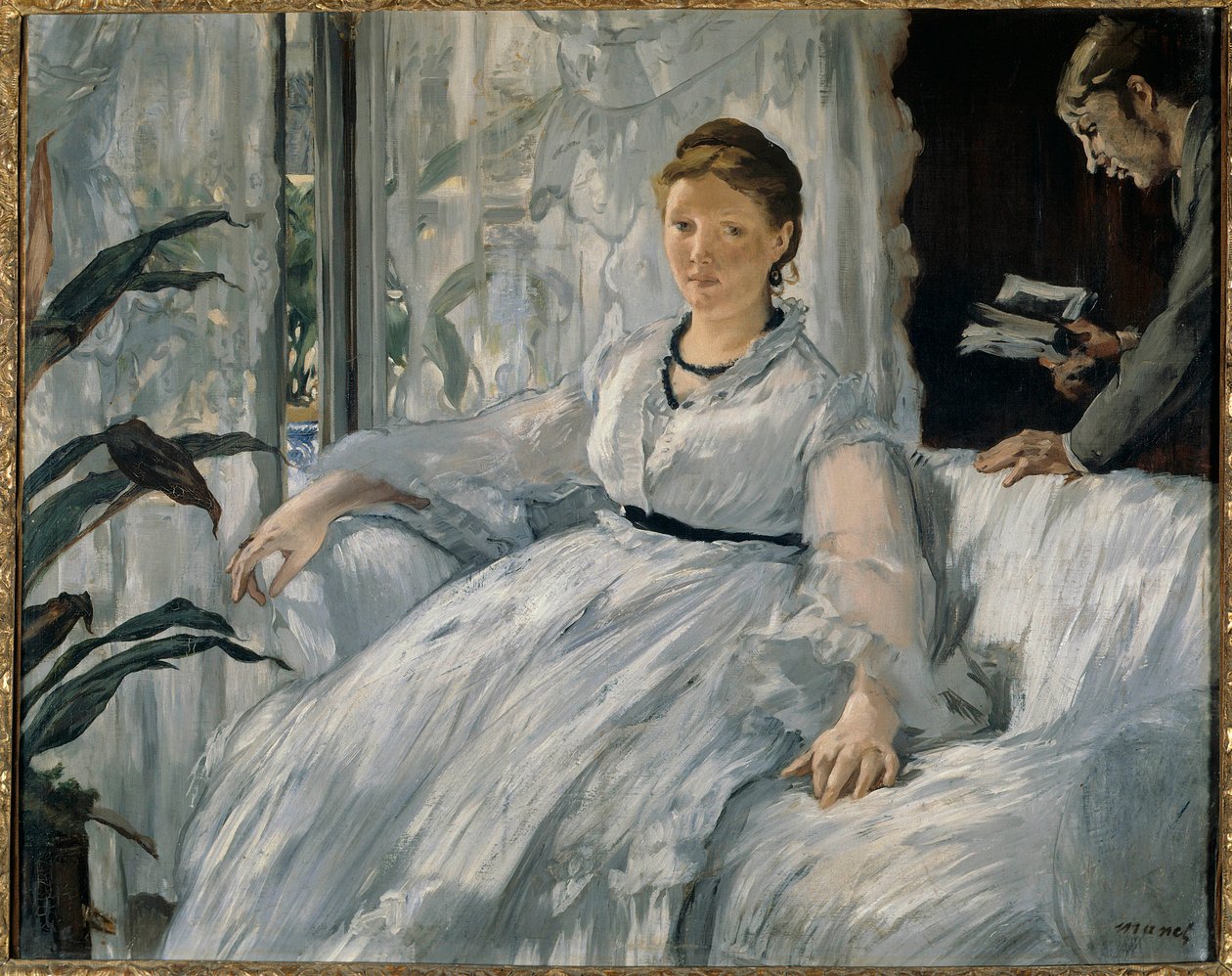 Čtení obrazu Edouarda Maneta (1832-1883) 1865 Ne. 0,6x0,73 m Paříž, musee d