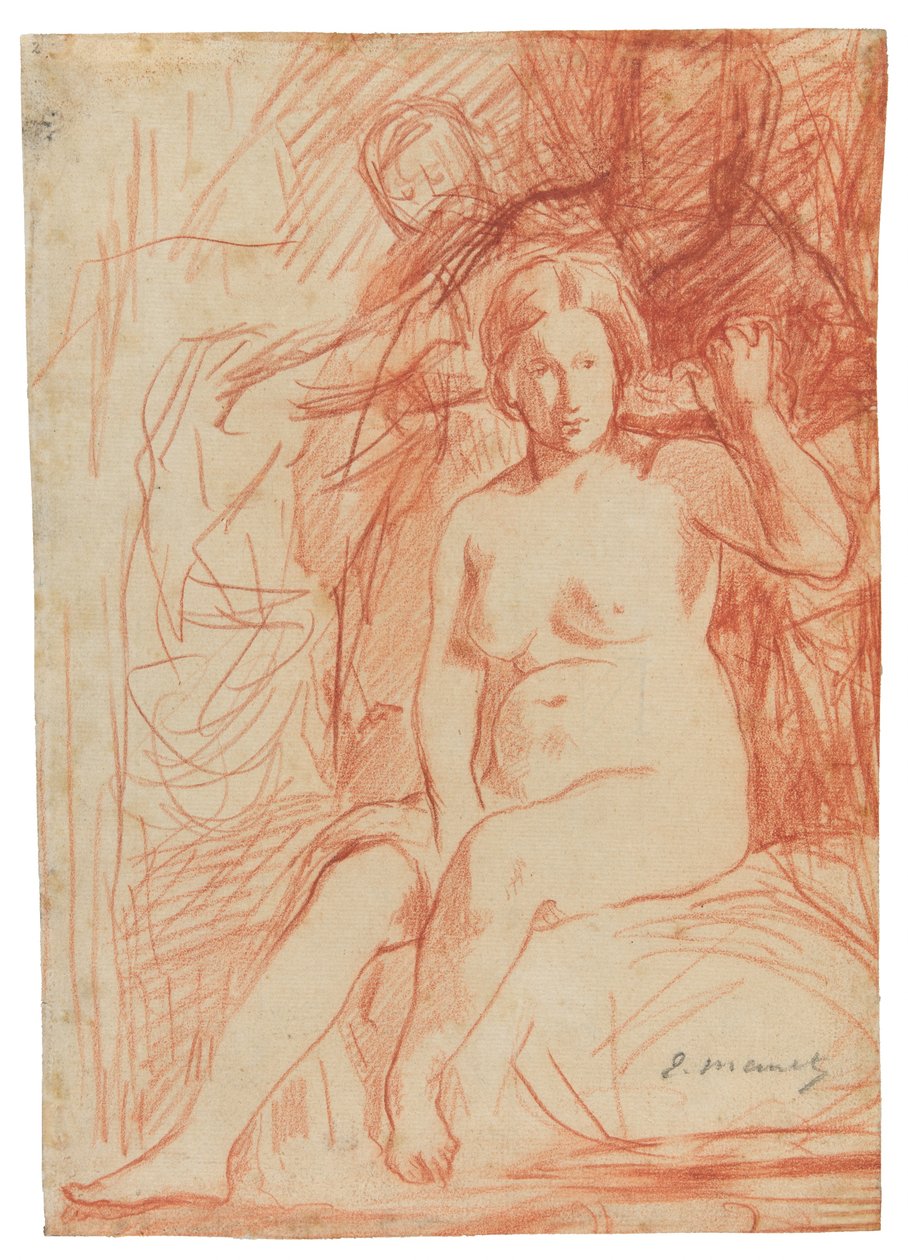 Sedící nahá od Édouard Manet