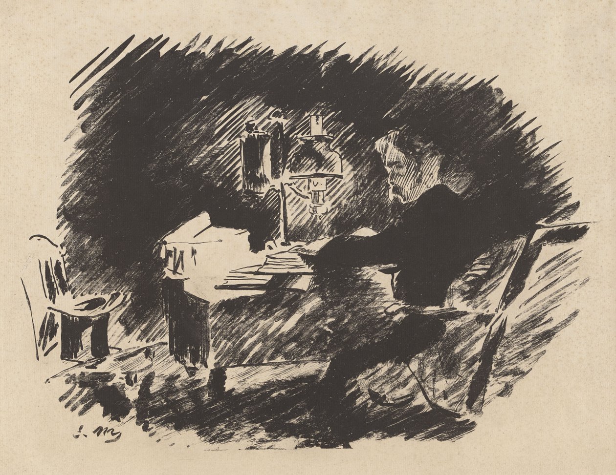 Pod lampou, z překladu Havrana Edgara Allana Poea od Stéphana Mallarmého od Édouard Manet