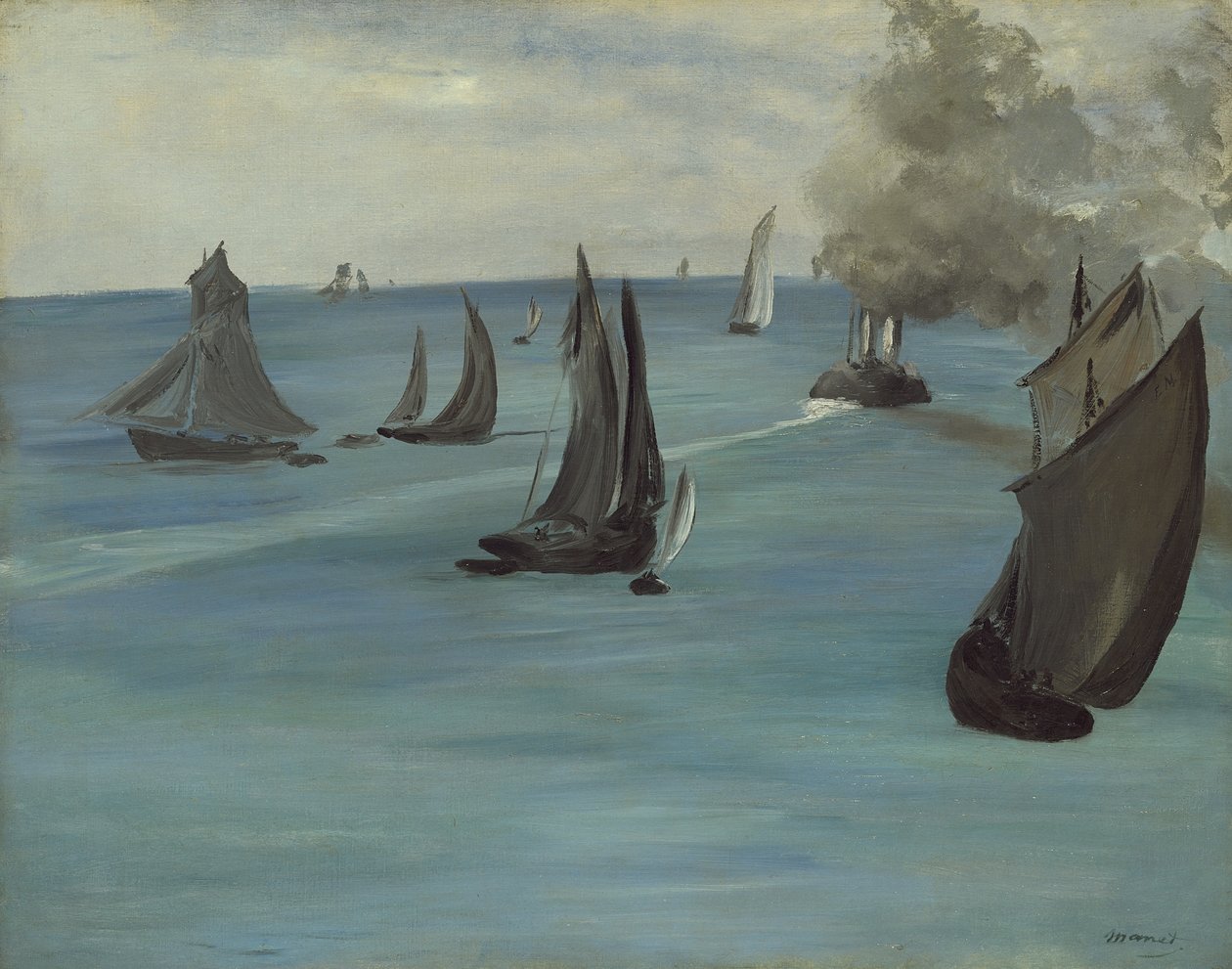 Parník opouštějící Boulogne, 1864 od Édouard Manet