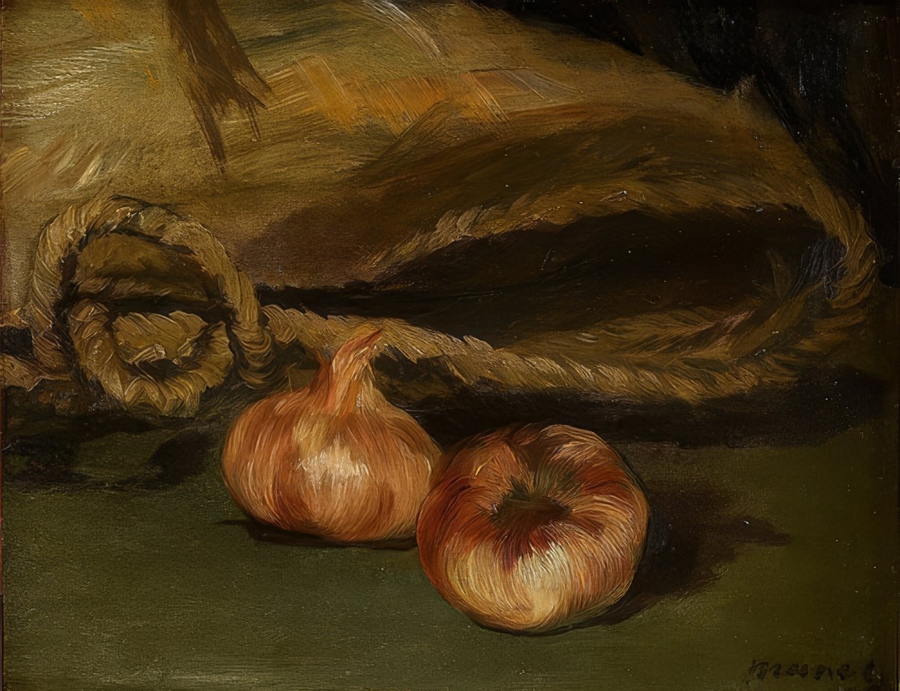 Zátiší s taškou a česnekem. 1861-62 od Édouard Manet