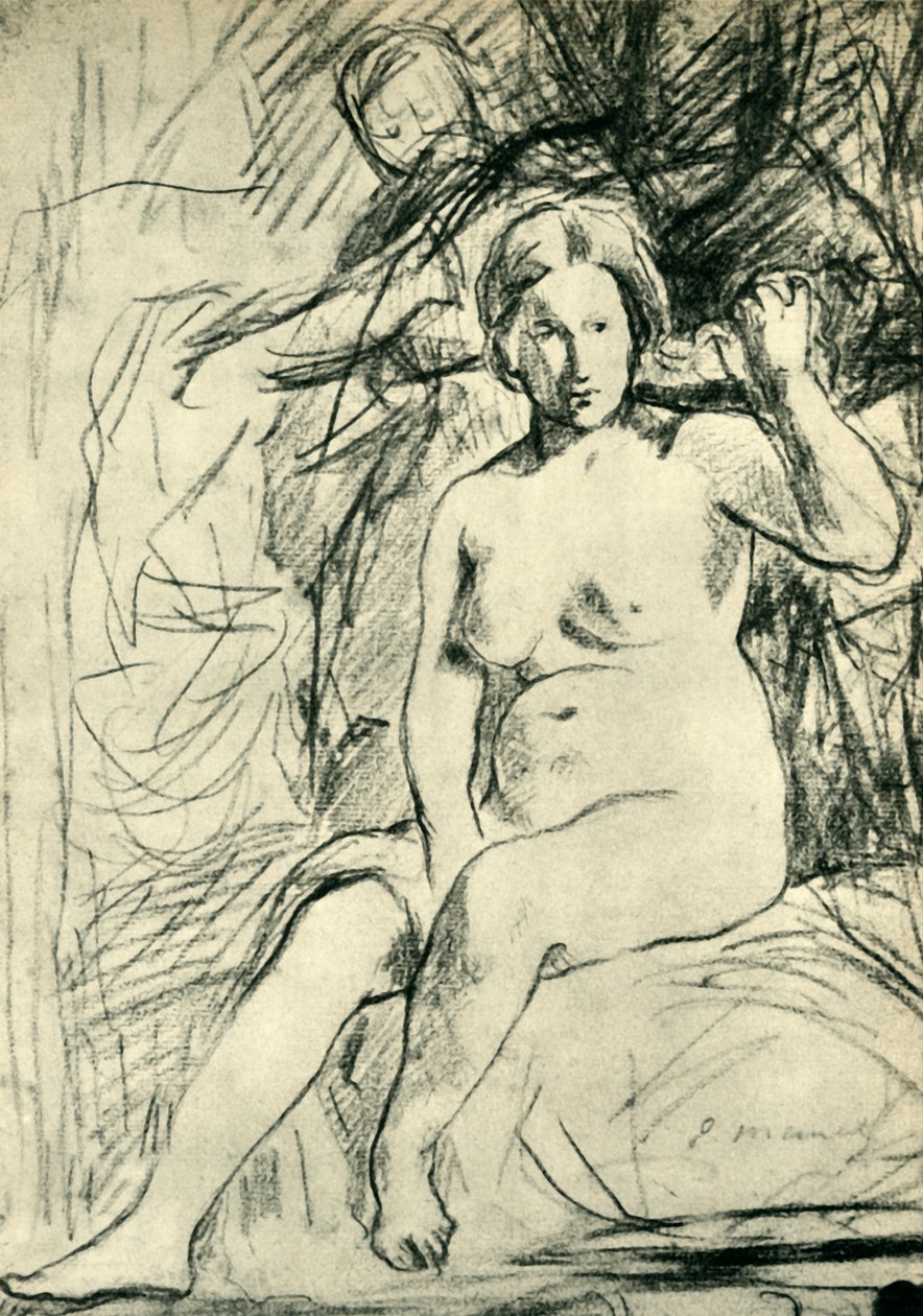 Studie sedícího aktu La Toilette, 1858-1860, 1943. od Édouard Manet