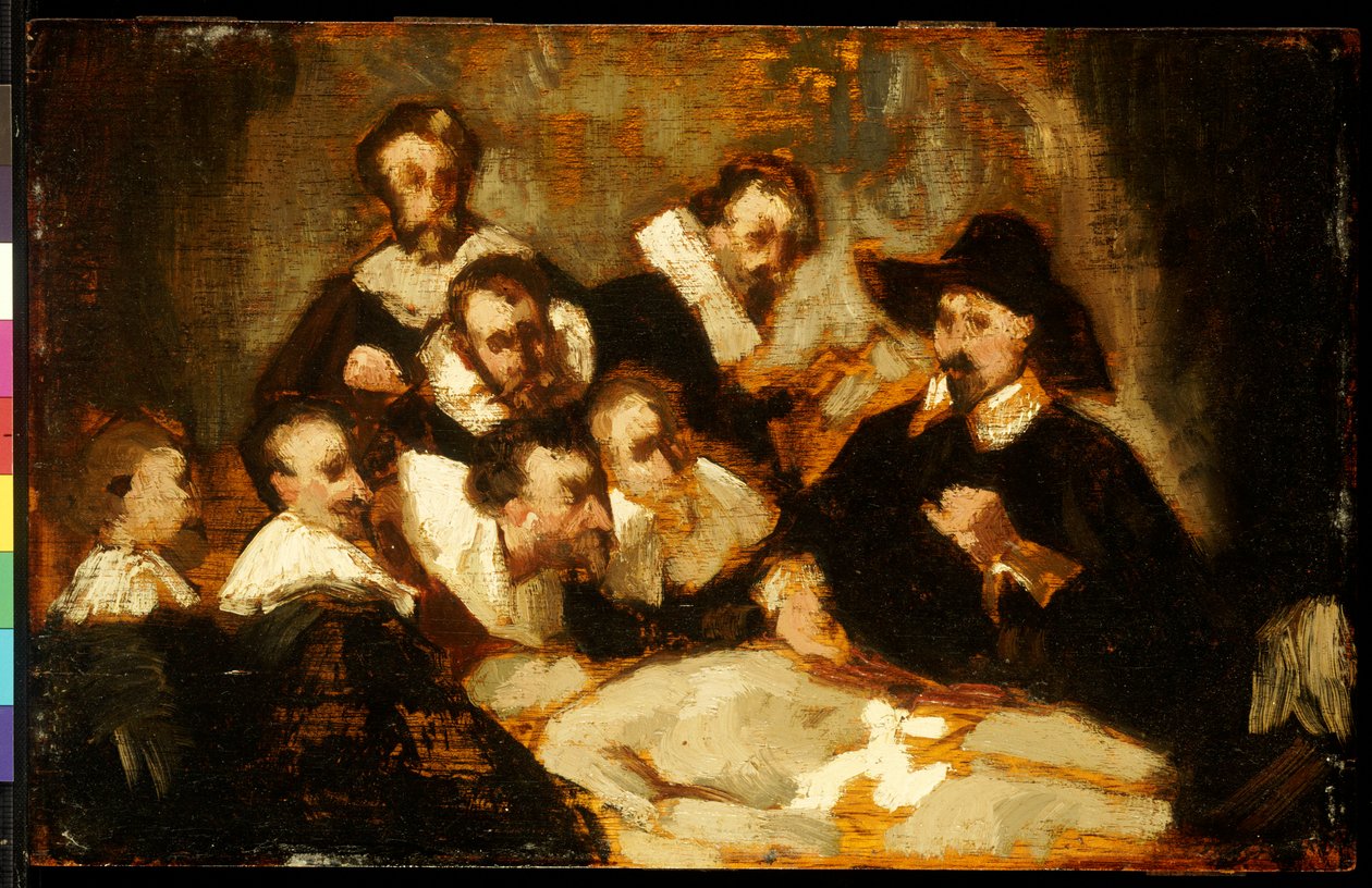 Lekce anatomie, po Rembrandtovi, kolem roku 1856 od Édouard Manet