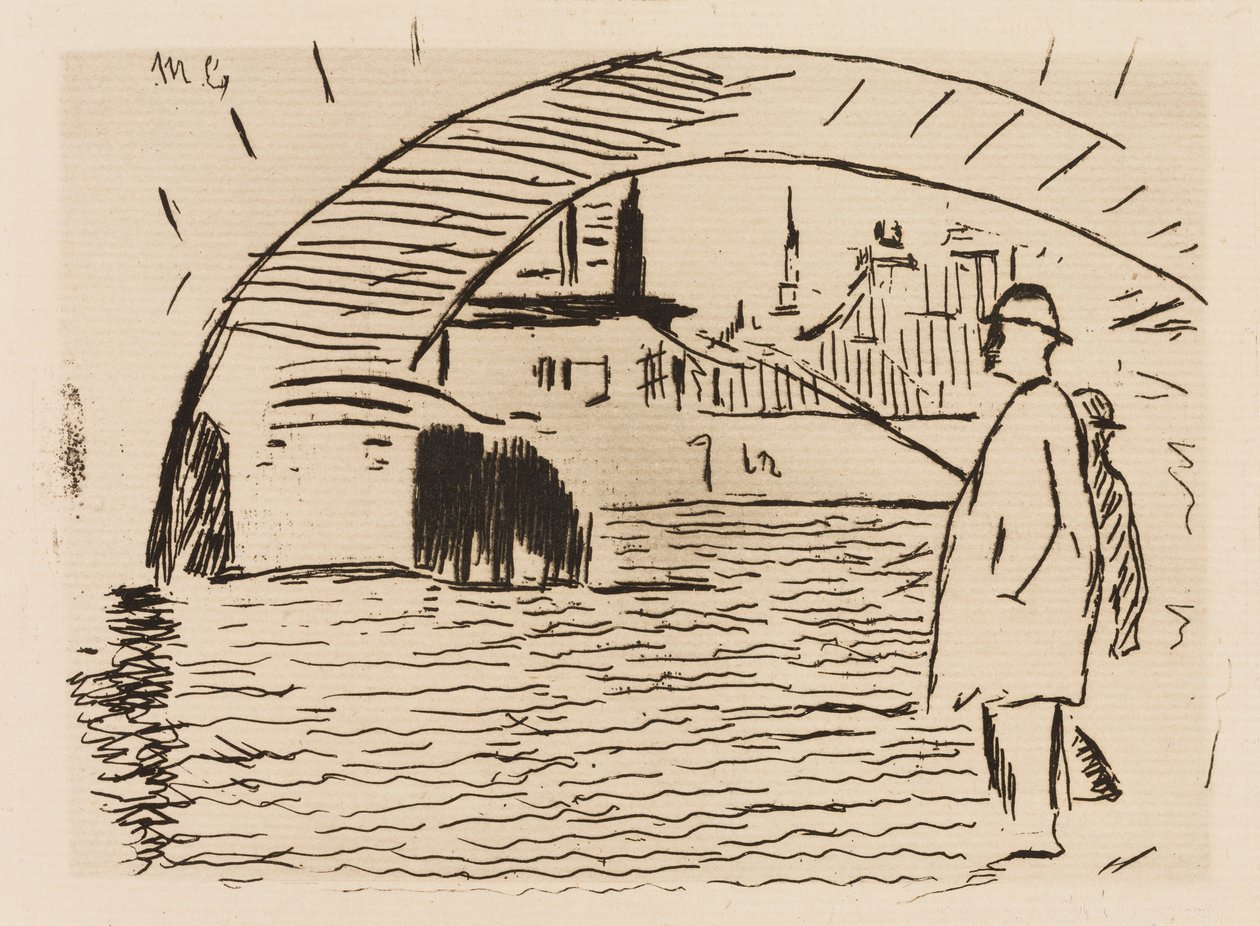 Oblouk mostu, deska 6 z knihy Le Fleuve od Édouard Manet