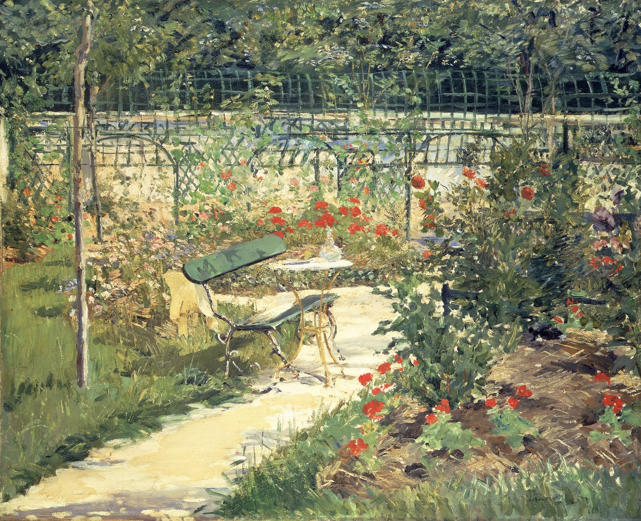 Lavička v zahradě Versailles, 1881 od Édouard Manet
