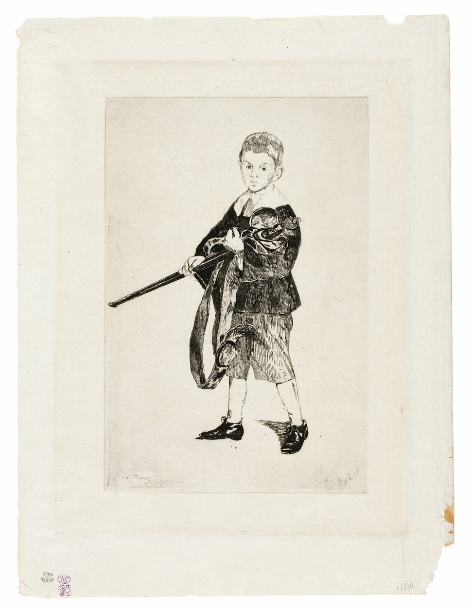Chlapec s mečem, otočený doleva III od Édouard Manet