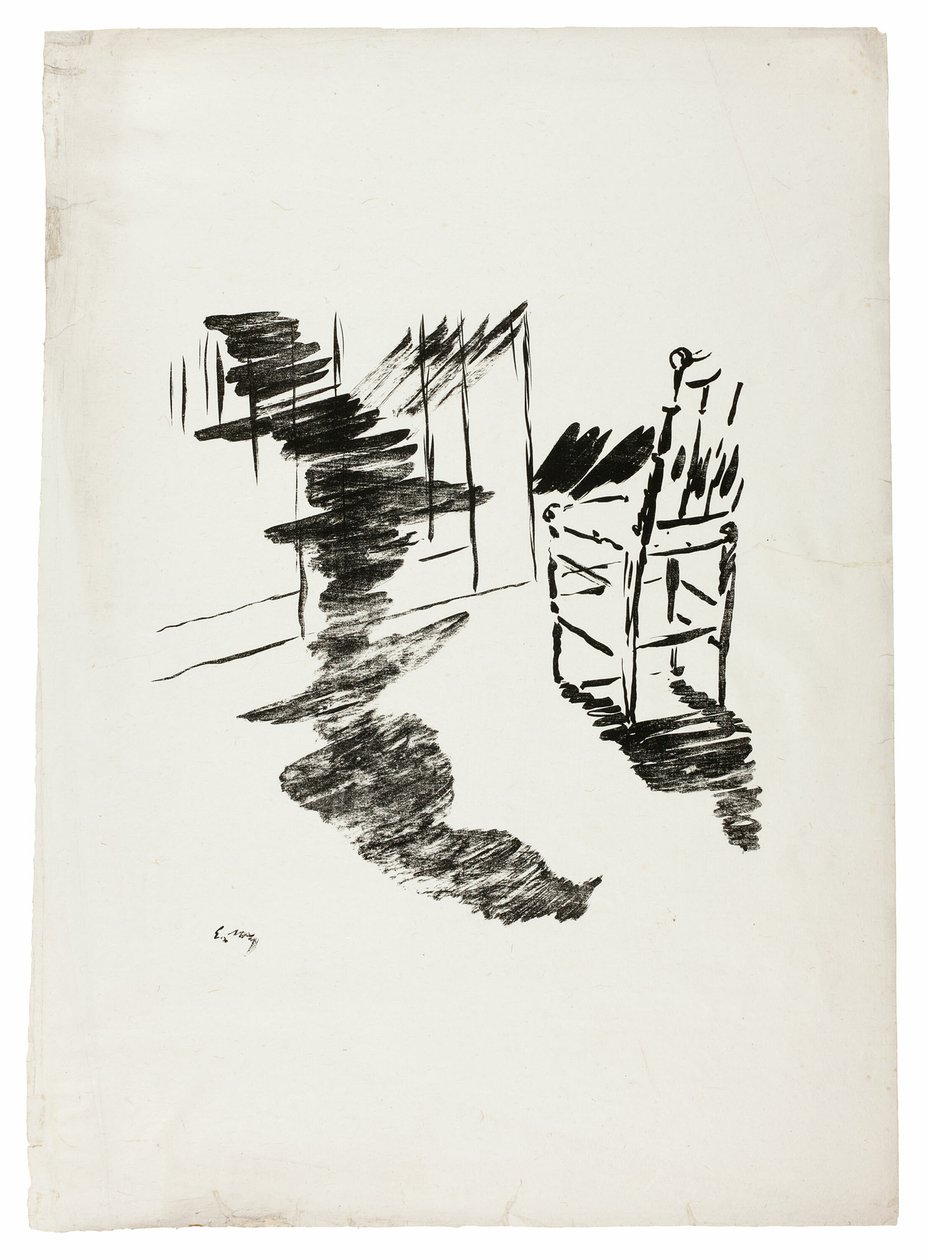 Židle ("Ten stín, který se vznáší na podlaze..."), z The Raven (Le Corbeau) od Édouard Manet