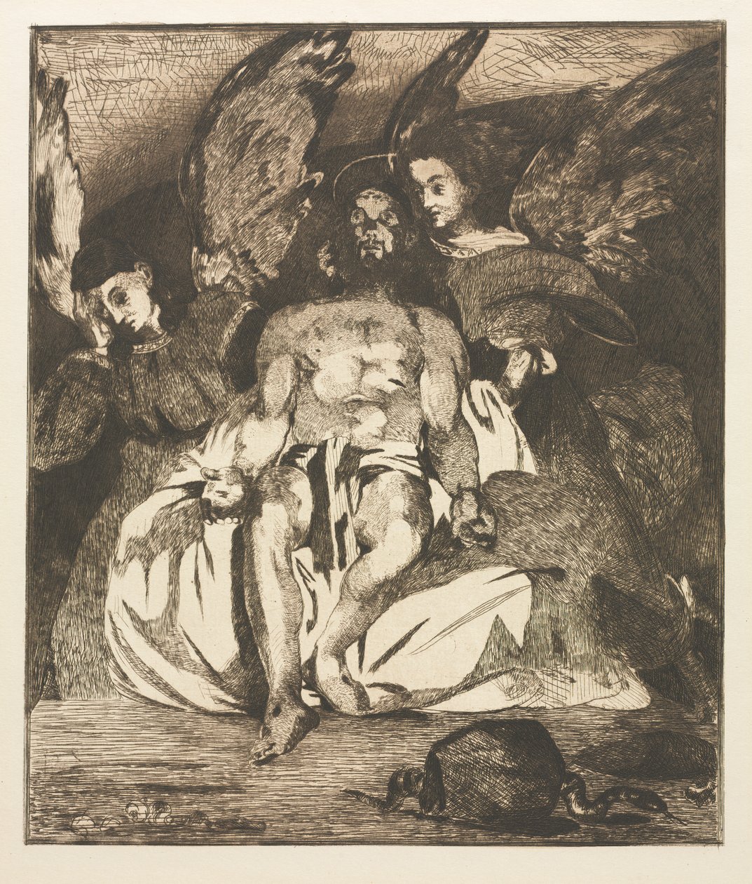 Mrtvý Kristus s anděly od Édouard Manet